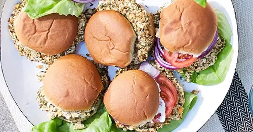 Grilled Chickpea and Pesto Burger with Garlic Aioli 3 Recipes in one